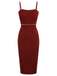 Red 1960s Solid Pearl Knitted Sling Dress