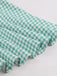 1950s Plaid Bow Pockets Lapel Dress