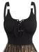 1950s Strap Mesh Stars Lace-Up Dress