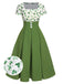 [Pre-Sale] Green 1950s Lucky Clover Buttoned Dress