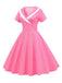 1950s V-Neck Polka Dots Swing Dress
