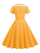 1950s V-Neck Polka Dots Swing Dress