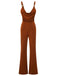 Caramel Colour 1930s Solid Cowl Neck Strap Jumpsuit