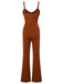 Caramel Colour 1930s Solid Cowl Neck Strap Jumpsuit