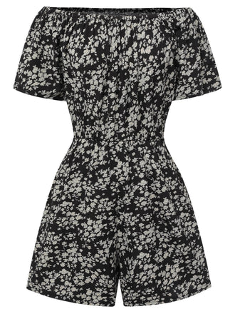 1970s Ditsy Floral Off-Shoulder Romper
