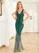 Green 1920s Sequined Fishtail Sleeveless Dress