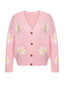 1960s Jacquard Floral Knitted Cardigan