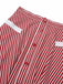 Red 1940s Buttoned Stripes Skirt