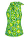1960s Tie Neck Floral Sleeveless Top