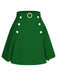 [Pre-Sale] Green 1960s Button Solid Belted Skirt