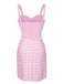 [Pre-Sale] Pink 1960s Plaid Love Slit Strap Dress