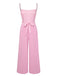 [Pre-Sale] Pink 1950s Gingham Plaid Suspender Jumpsuit