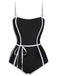 Black 1960s Lined Sling One-Piece Swimsuit
