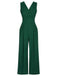 Green 1930s V-Neck Sleeveless Jumpsuit