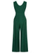 Green 1930s V-Neck Sleeveless Jumpsuit