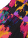 Multicolor 1970s Abstract Floral A-line Strap Dress