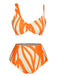 Orange 1960s Strap Stripe Swimsuit