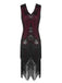 1920s V-Neck Sequined Tassel Gatsby Dress