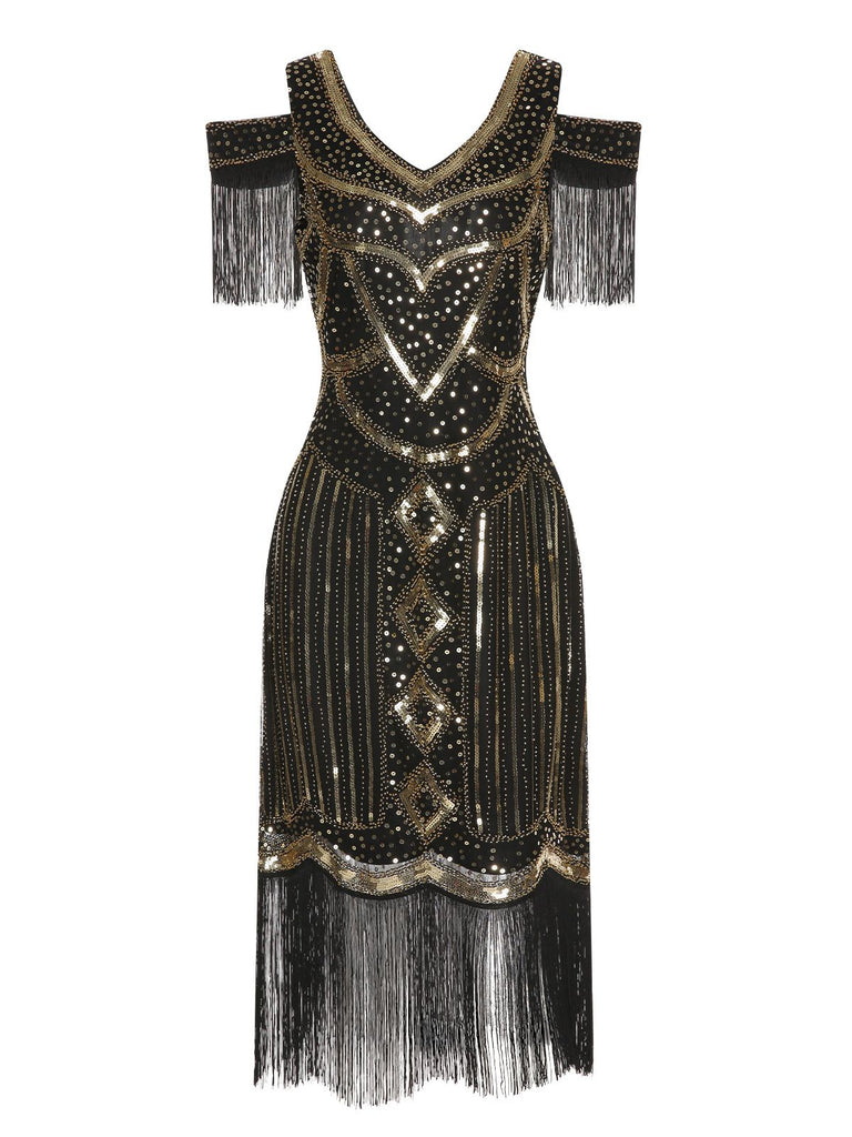 1920s Sequin Beaded Tassel Gastby Dress