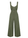 Army Green 1930s Loose Pleated Jumpsuit