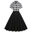 1950s Lapel Contrast Belted Dress