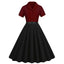 1950s Lapel Contrast Belted Dress