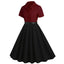 1950s Lapel Contrast Belted Dress