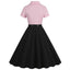 1950s Lapel Contrast Belted Dress