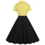 1950s Lapel Contrast Belted Dress