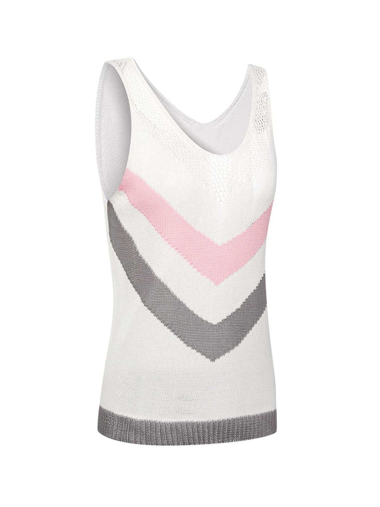 1950s Cutout Knitted Sleeveless Tops
