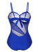 1950s Solid Semi-Sheer Back Tie Swimsuit