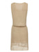 2PCS Khaki 1960s V-Neck Solid Vest & Skirt