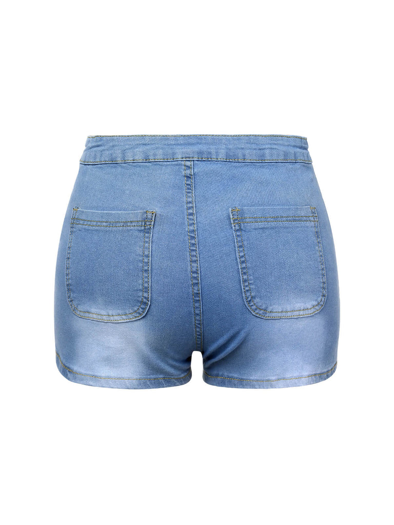 1960s Solid Colored Denim Shorts