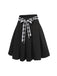 Black 1950s Solid Umbrella Skirt with Belt
