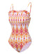 1960s Chevron Smocking Strap Bandeau Swimsuit