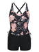 1930s Pink Floral Lace-Up Tankini