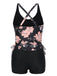 1930s Pink Floral Lace-Up Tankini