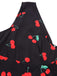 Black 1950s Cherry Sleeveless Dress