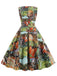 1950s Forest Animal Allover Printed Dress