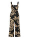 Black 1930s Wide-Straps Plants Jumpsuit