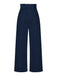 Dark Blue 1940s High Waist Bow Waist Pants