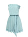 Blue 1950s Bandeau Ruffles Belted Romper