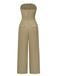 Camel 1930s Solid Strapless Belt Jumpsuit