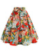 Multicolor 1950s Vintage Painting Swing Skirt