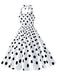 1950s Polka Dot Halter Swing Dress
