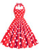 1950s Polka Dot Halter Swing Dress