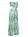 2PCS Light Green 1970s Wrap Tie Tube Top & Pants
