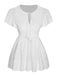 1940s Tie Front Eyelet Embroidered Blouse