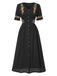 Pure Cotton Beige 1940s V-Neck Floral Dress