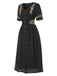Pure Cotton Beige 1940s V-Neck Floral Dress